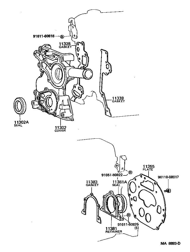  HILUX 4RUNNER |  TIMING GEAR COVER REAR END PLATE