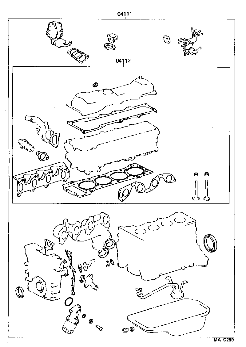  HIACE VAN COMUTER |  ENGINE OVERHAUL GASKET KIT