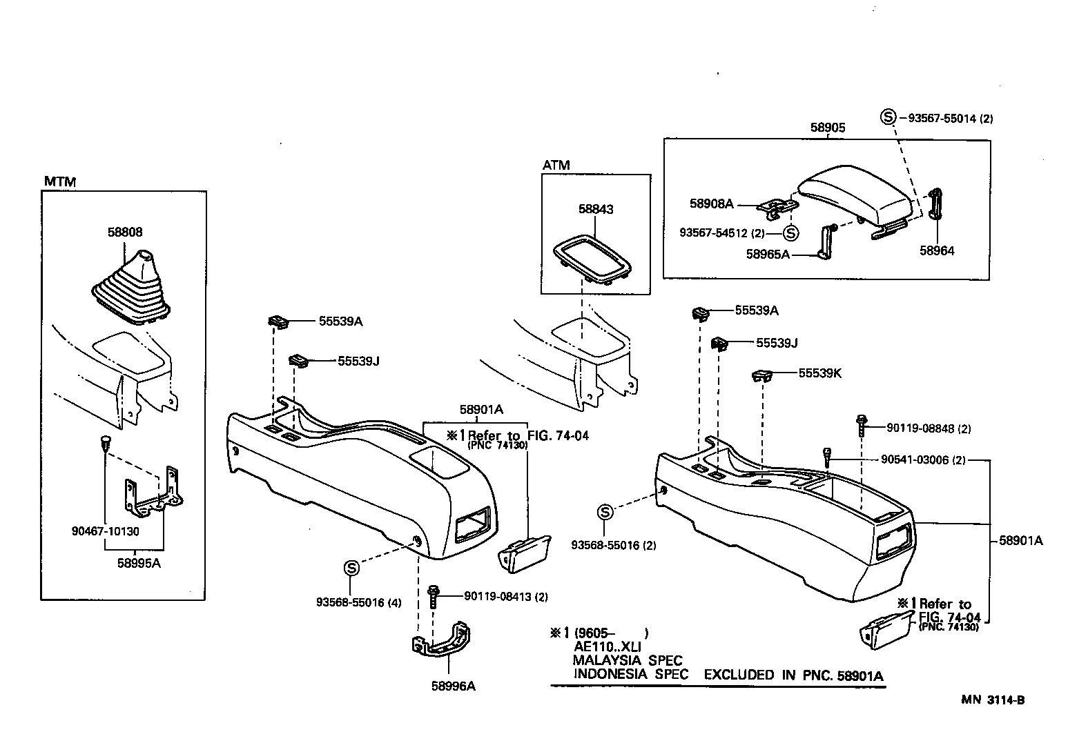  COROLLA |  CONSOLE BOX BRACKET