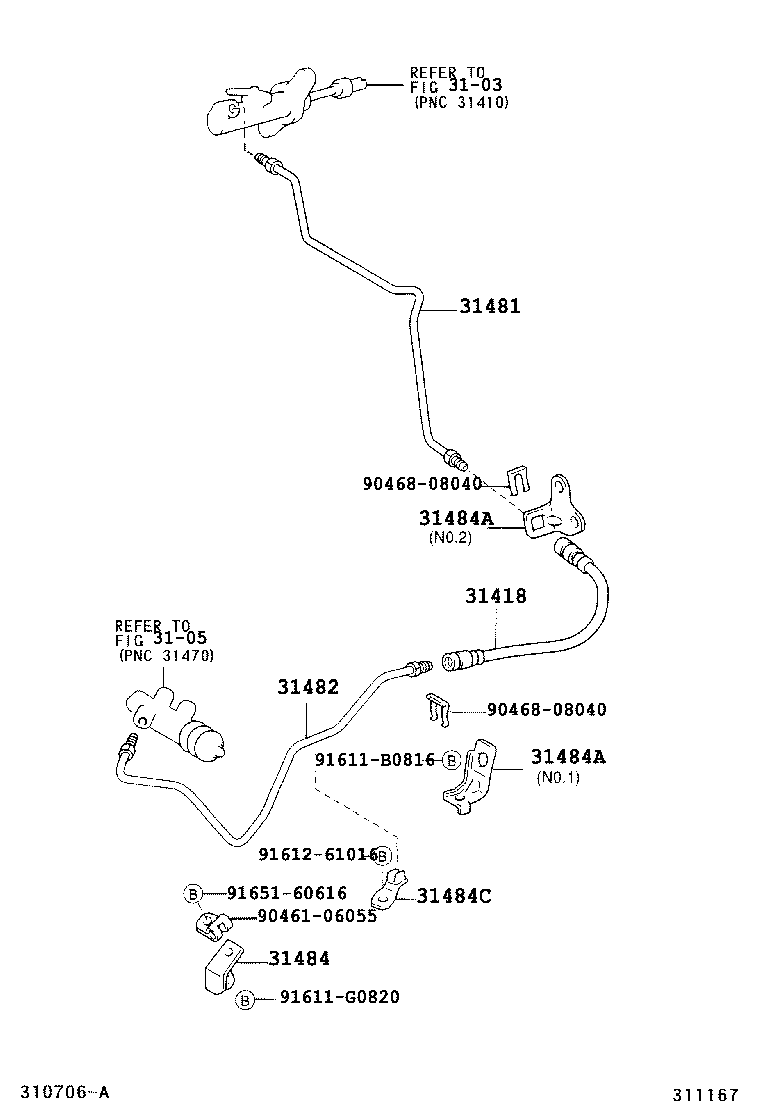  RAV4 |  CLUTCH PEDAL FLEXIBLE HOSE