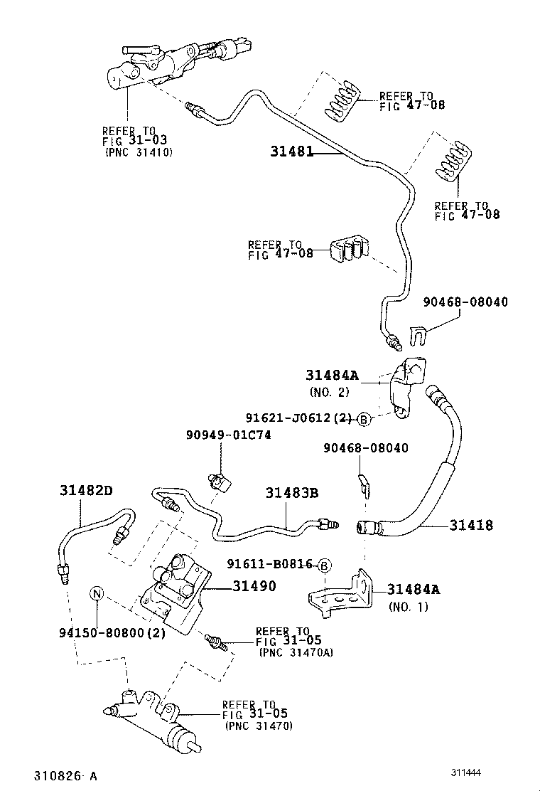  RAV4 |  CLUTCH PEDAL FLEXIBLE HOSE