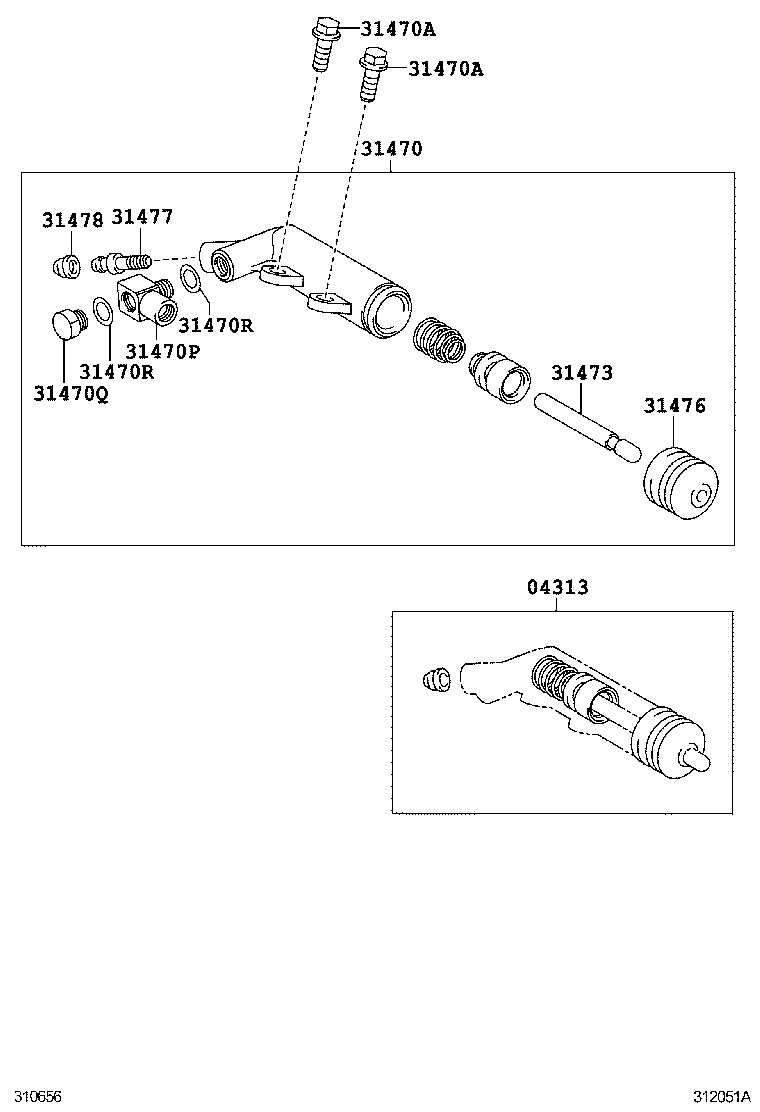  TOYOTA XA |  CLUTCH RELEASE CYLINDER