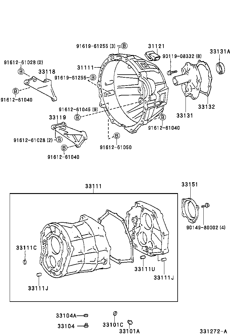  T U V |  CLUTCH HOUSING TRANSMISSION CASE MTM