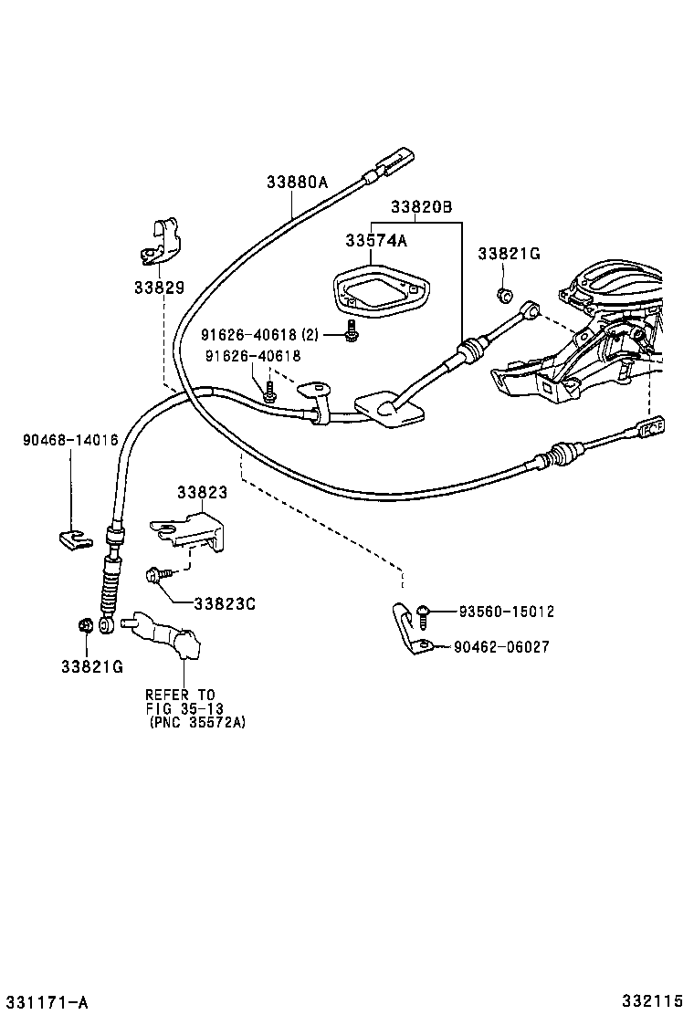  TOYOTA XA |  SHIFT LEVER RETAINER