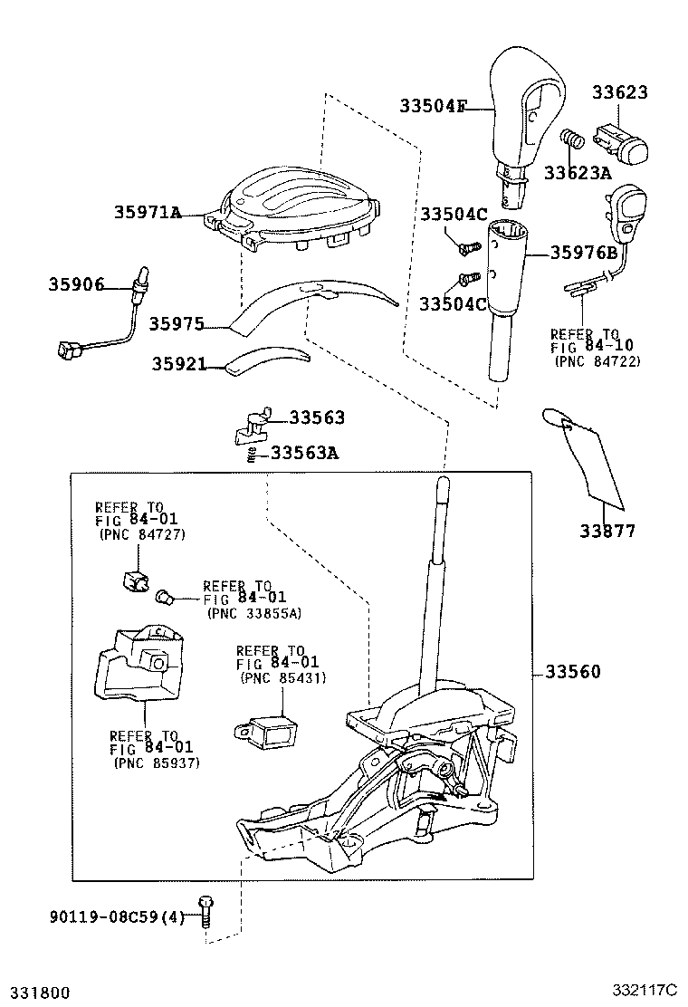  TOYOTA XA |  SHIFT LEVER RETAINER