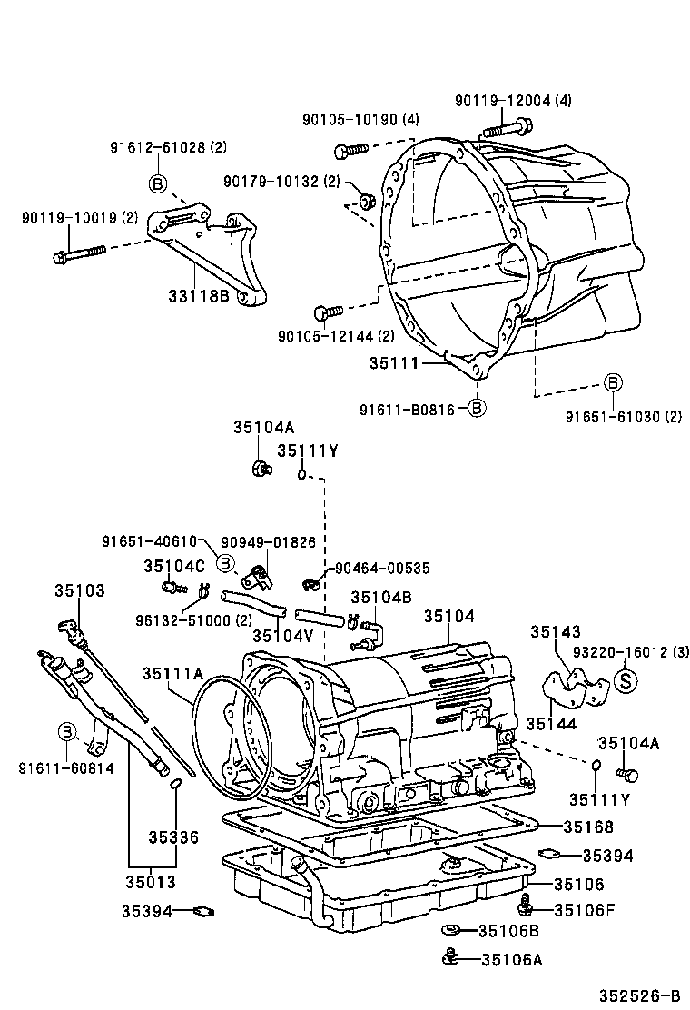  T U V |  TRANSMISSION CASE OIL PAN ATM