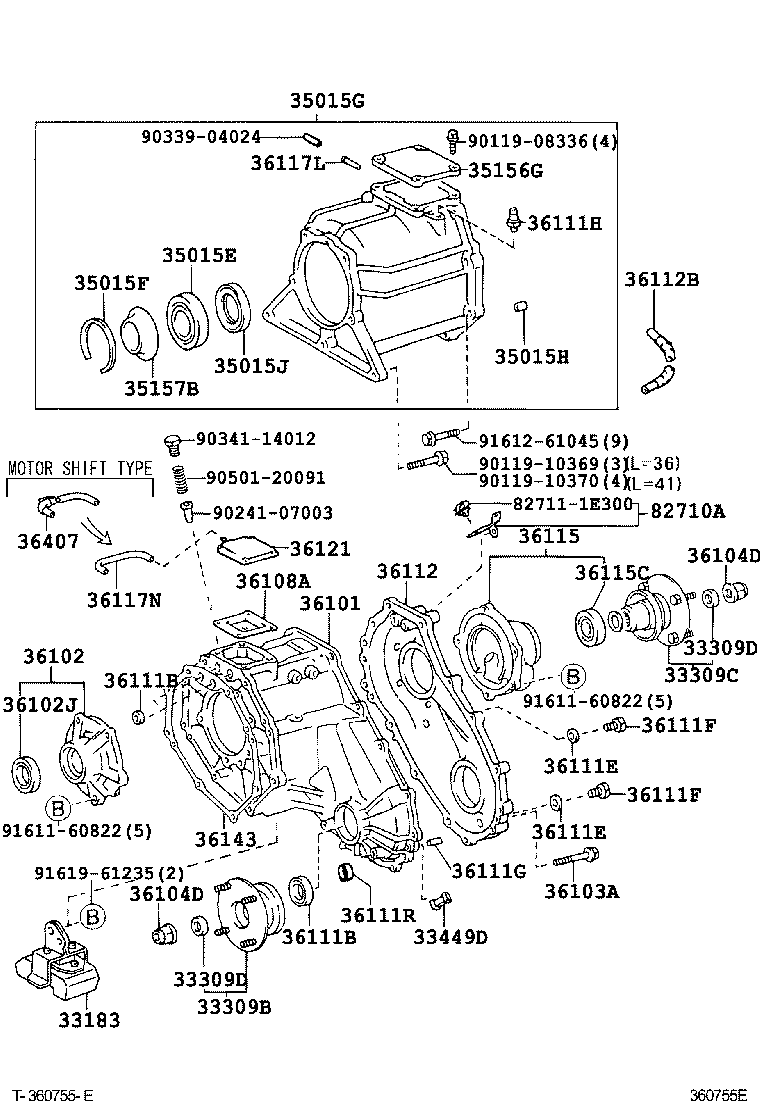  HILUX |  TRANSFER CASE EXTENSION HOUSING