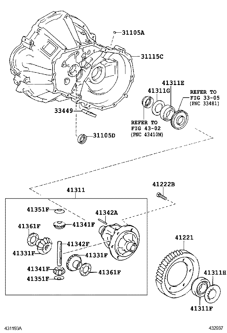  TOYOTA XA |  FRONT AXLE HOUSING DIFFERENTIAL