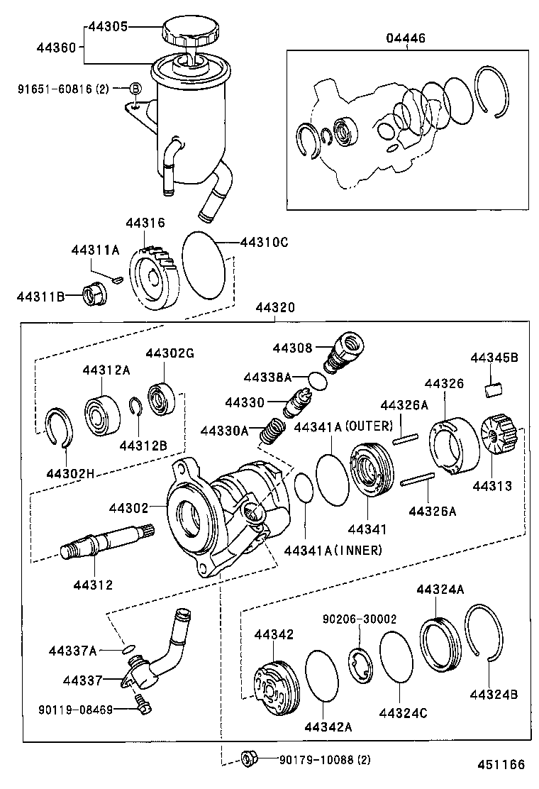  LAND CRUISER 100 105 |  VANE PUMP RESERVOIR POWER STEERING