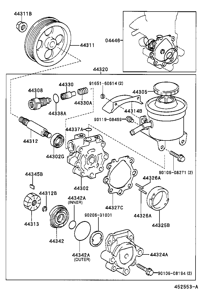  PREVIA TARAGO |  VANE PUMP RESERVOIR POWER STEERING