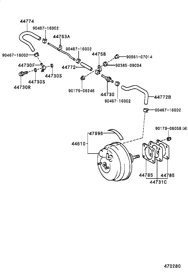  LS400 |  BRAKE BOOSTER VACUUM TUBE