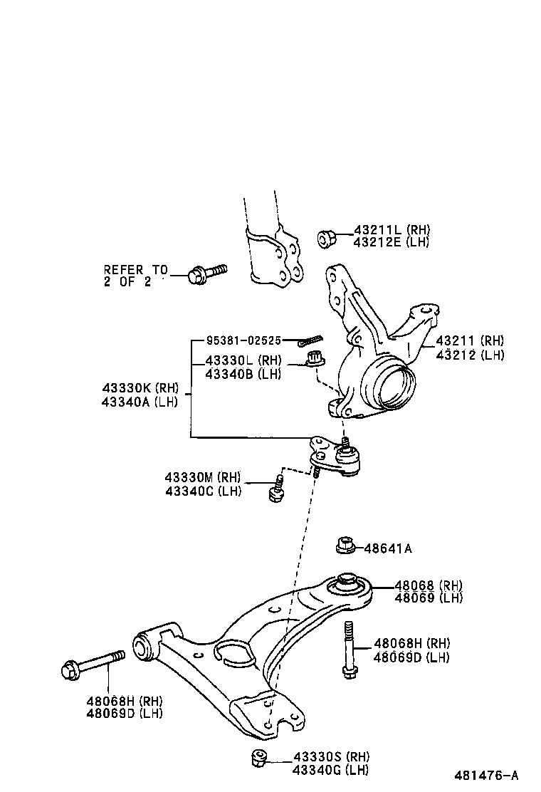  WISH |  FRONT AXLE ARM STEERING KNUCKLE