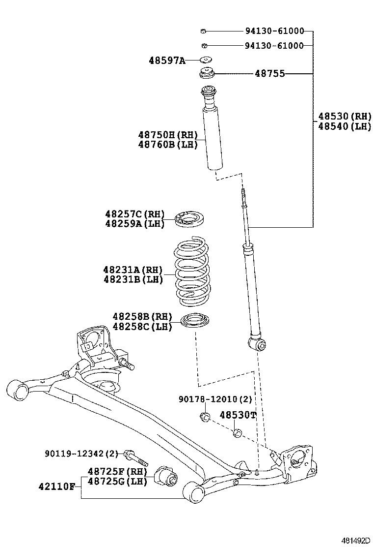  TOYOTA XA |  REAR SPRING SHOCK ABSORBER