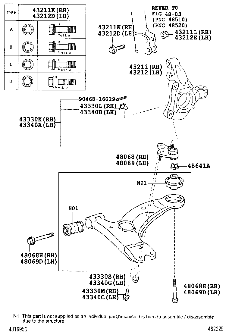  PRIUS CHINA |  FRONT AXLE ARM STEERING KNUCKLE