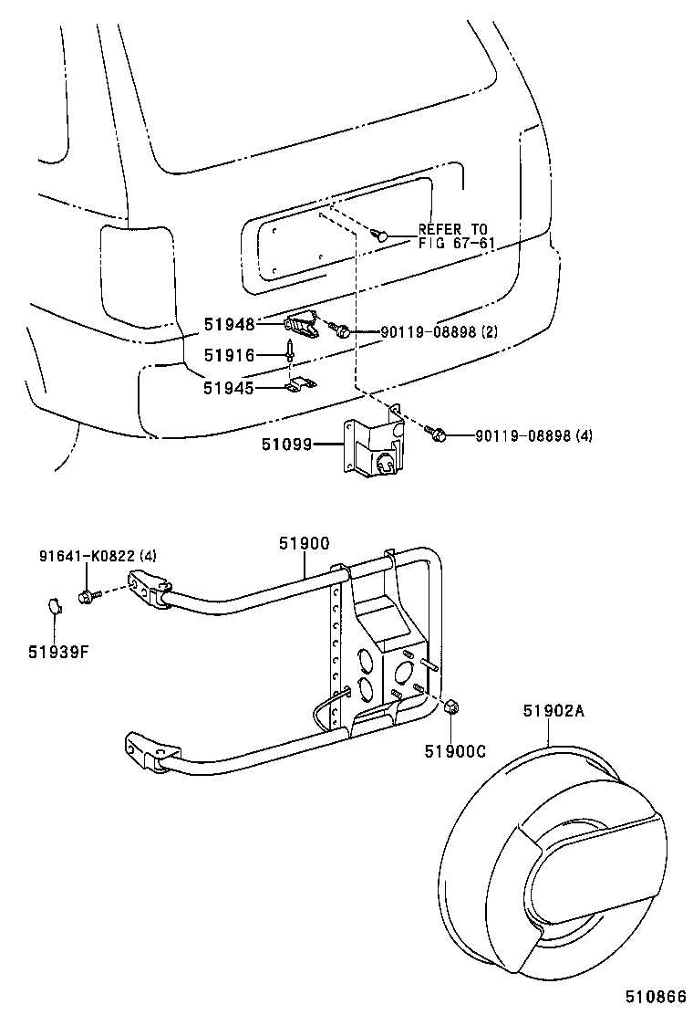  T U V |  SPARE WHEEL CARRIER