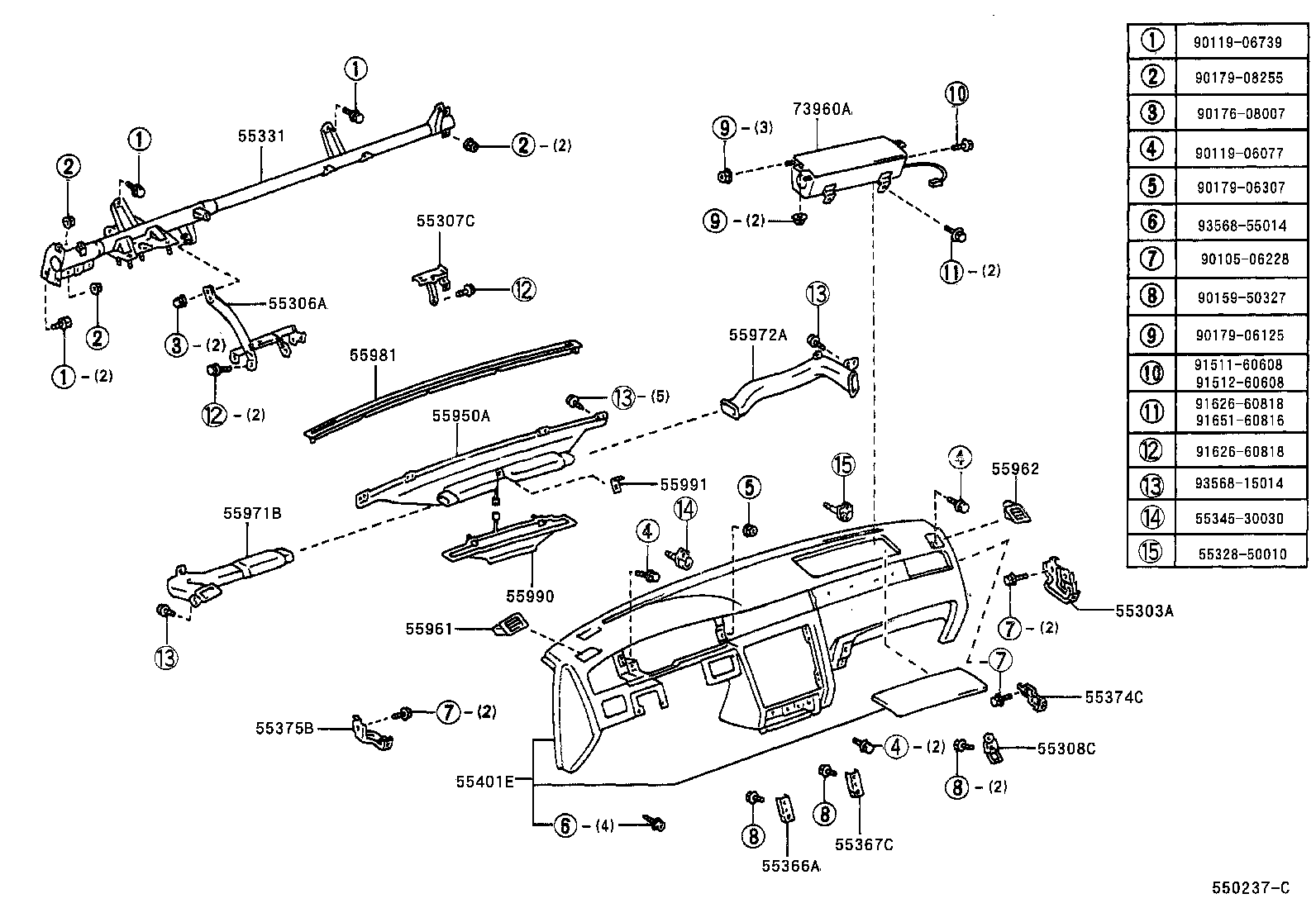  CROWN |  INSTRUMENT PANEL GLOVE COMPARTMENT