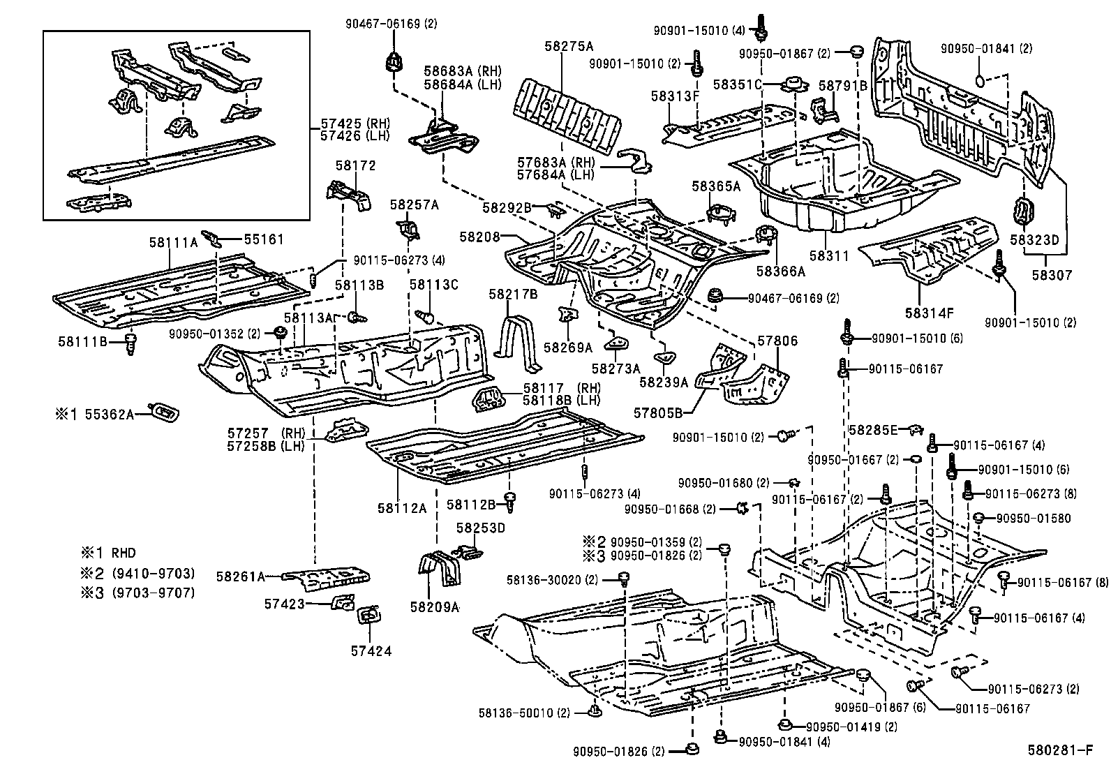  LS400 |  FLOOR PAN LOWER BACK PANEL