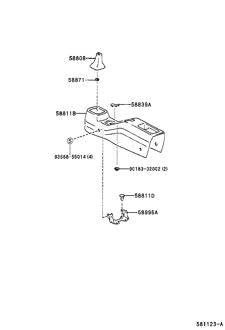  MR2 |  CONSOLE BOX BRACKET