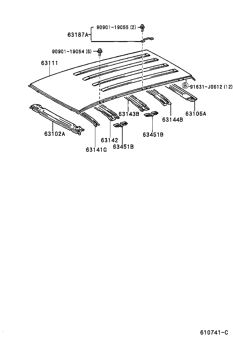  LX470 |  ROOF PANEL BACK PANEL