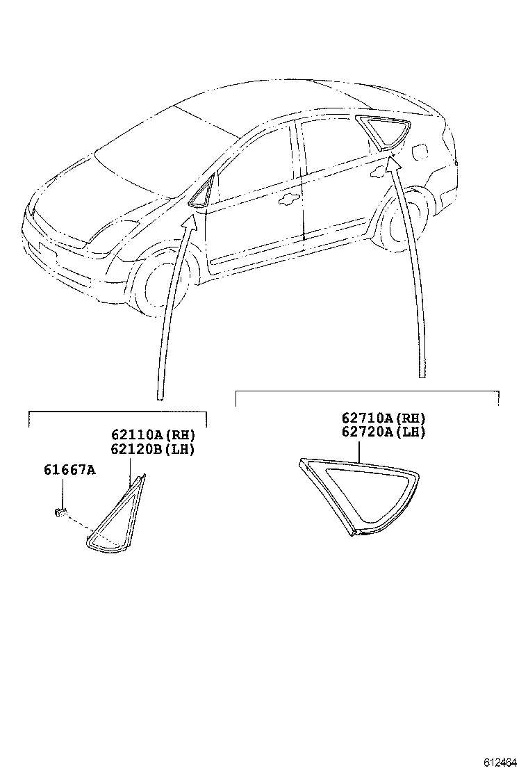  PRIUS CHINA |  QUARTER WINDOW