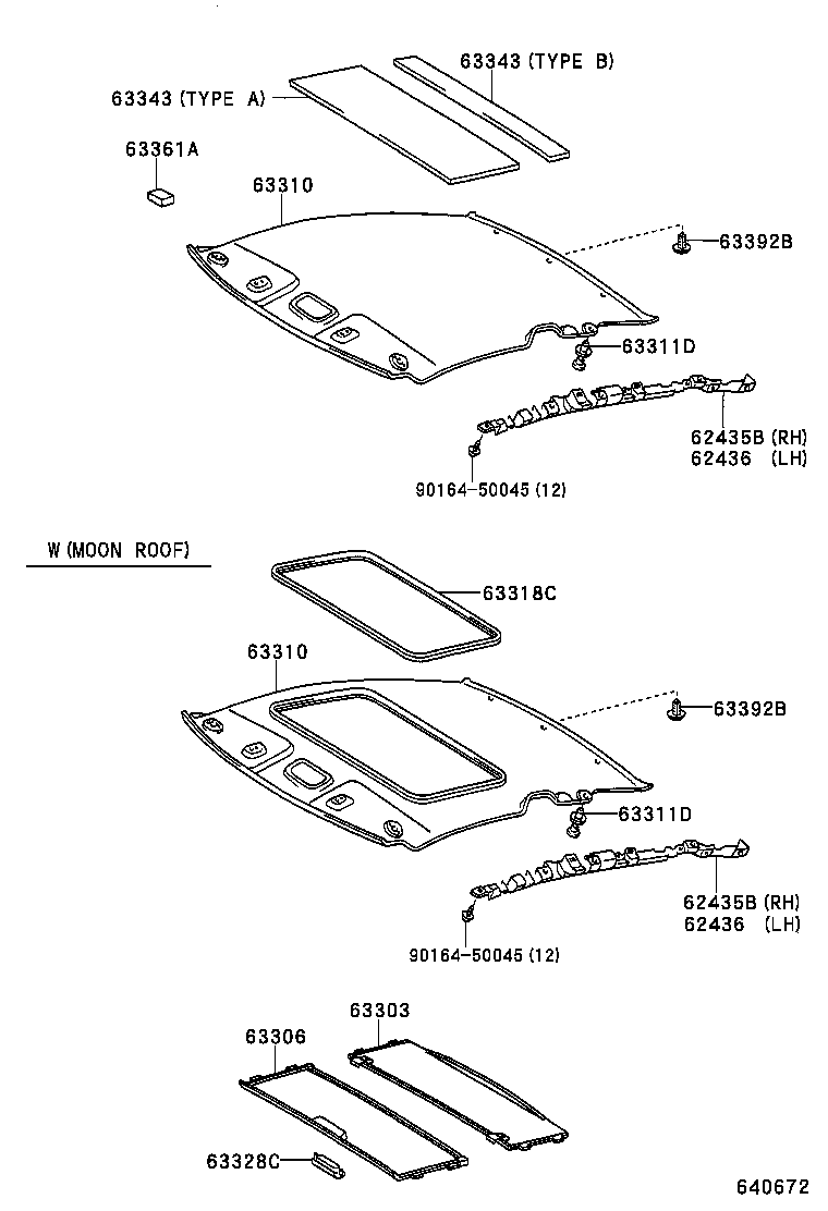  CELICA |  ROOF HEADLINING SILENCER PAD