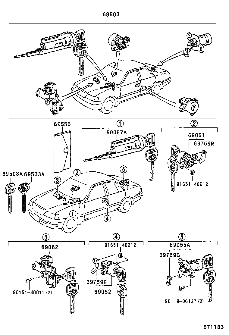  CROWN |  LOCK CYLINDER SET