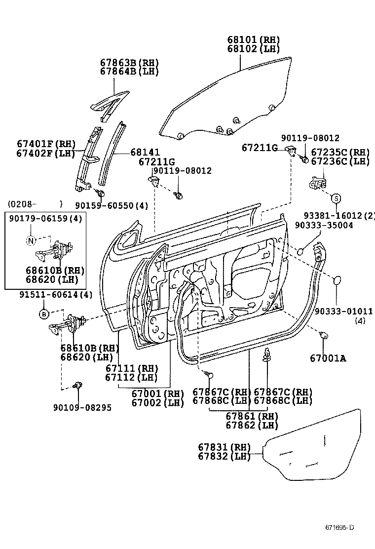  CELICA |  FRONT DOOR PANEL GLASS