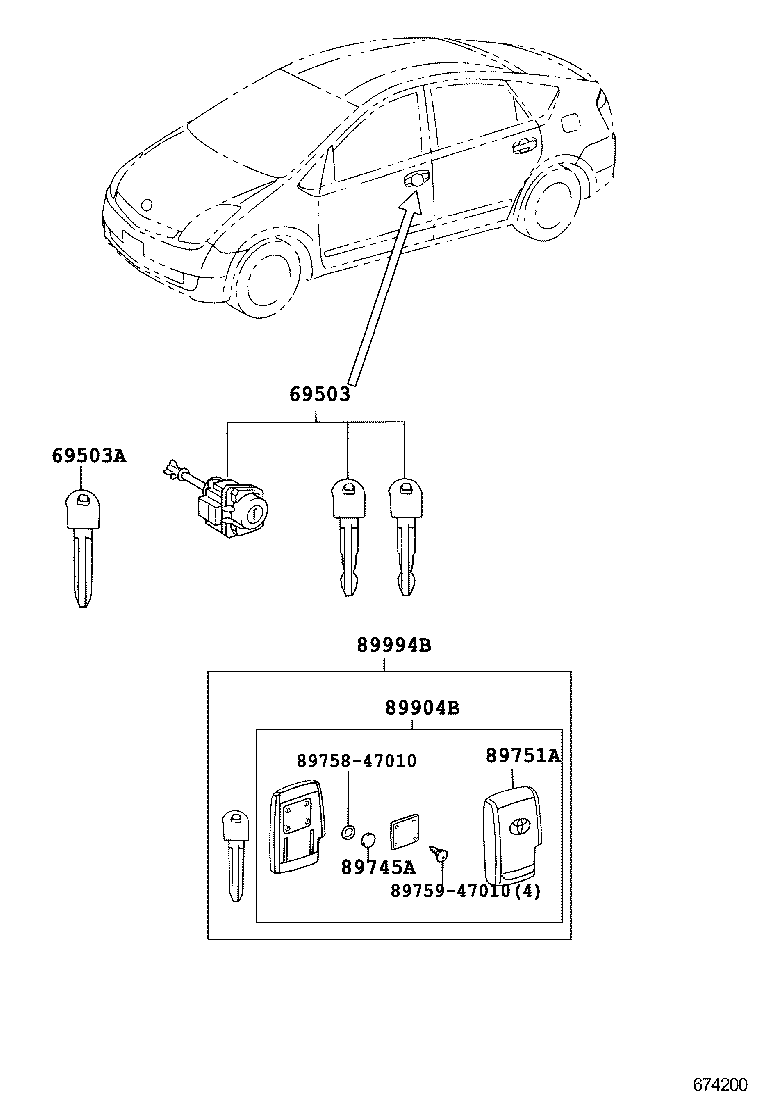  PRIUS CHINA |  LOCK CYLINDER SET