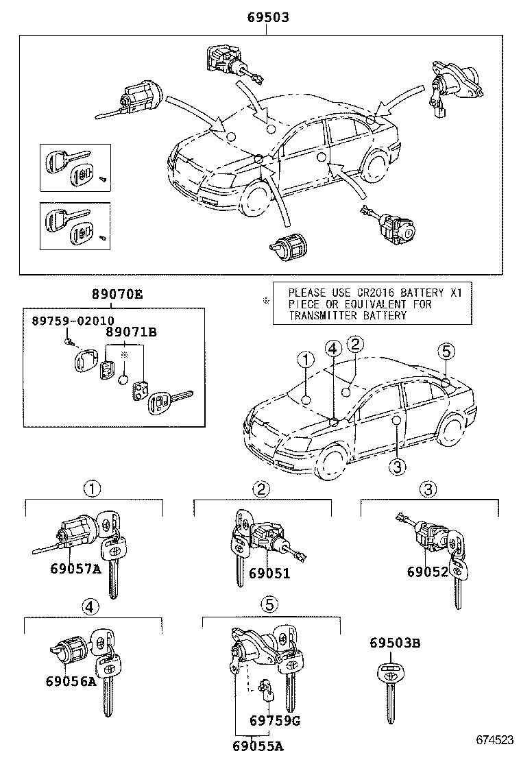  AVENSIS |  LOCK CYLINDER SET