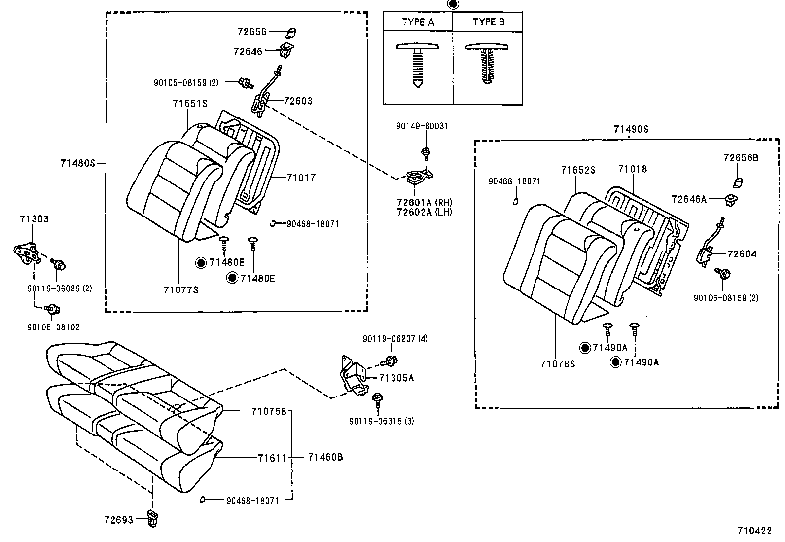  COROLLA |  REAR SEAT SEAT TRACK