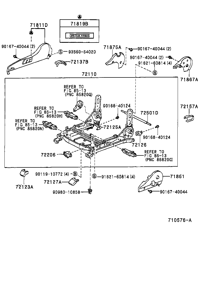  CROWN |  FRONT SEAT SEAT TRACK