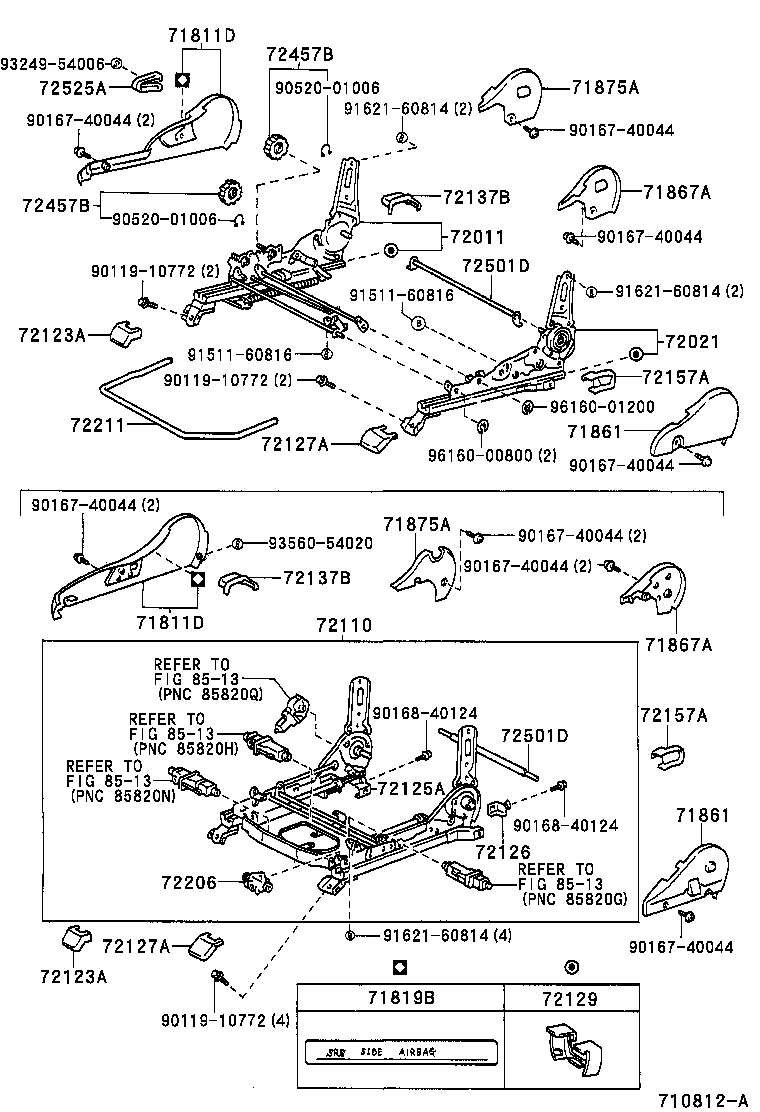  CROWN |  FRONT SEAT SEAT TRACK