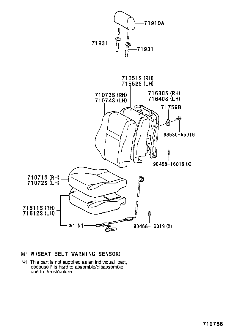  TOYOTA XA |  FRONT SEAT SEAT TRACK