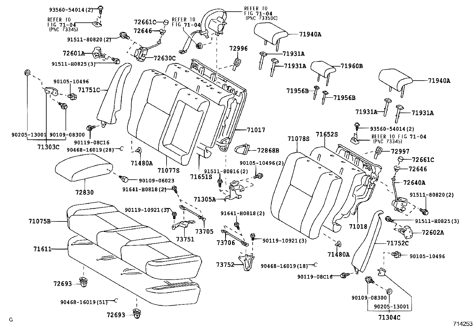  PRIUS CHINA |  REAR SEAT SEAT TRACK