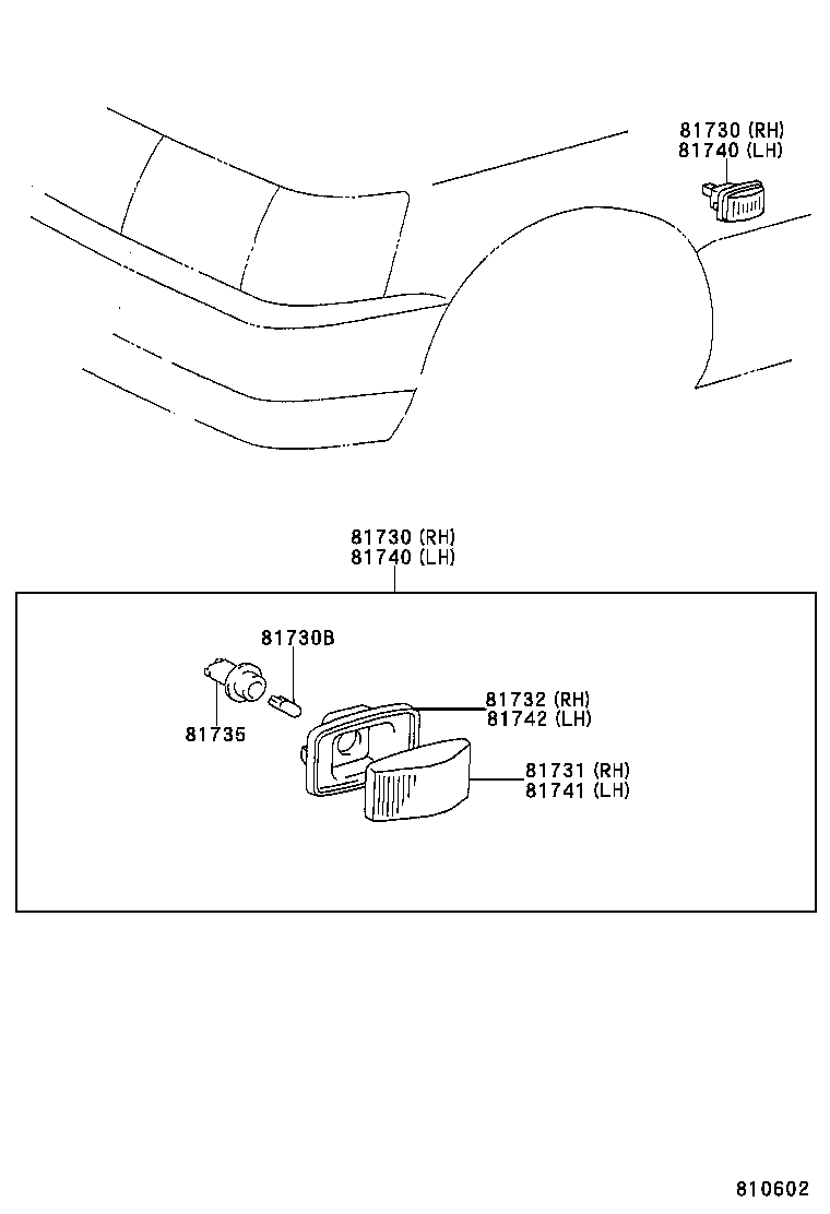  LS400 |  SIDE TURN SIGNAL LAMP OUTER MIRROR LAMP