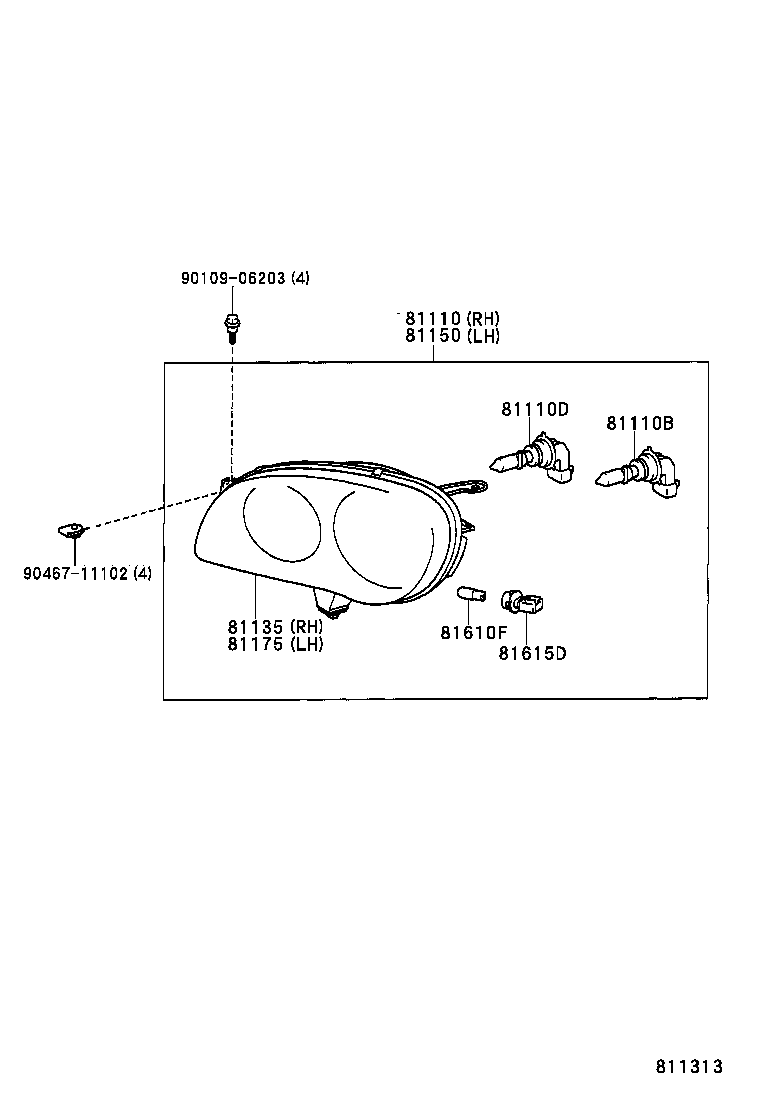  COROLLA SED WG |  HEADLAMP