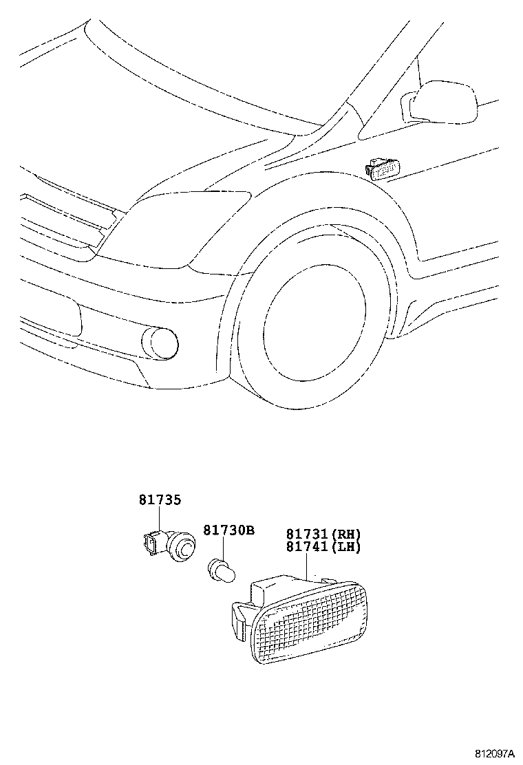  TOYOTA XA |  SIDE TURN SIGNAL LAMP OUTER MIRROR LAMP