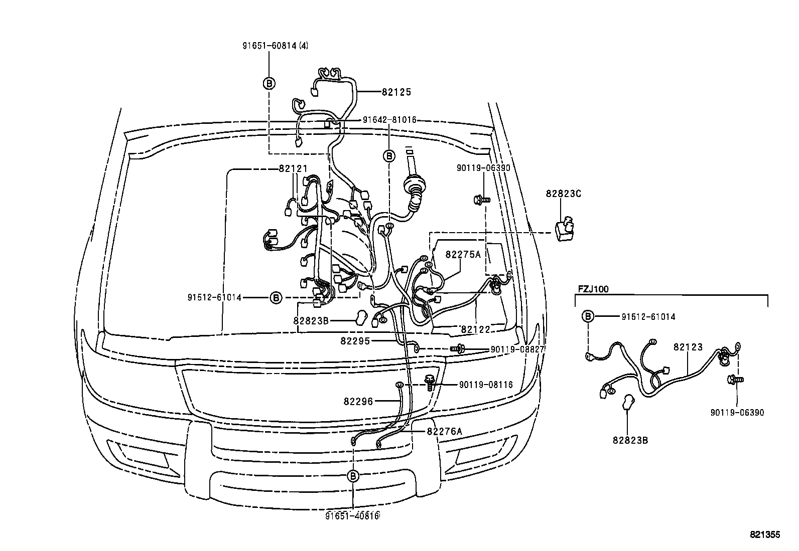  LAND CRUISER 100 105 |  WIRING CLAMP