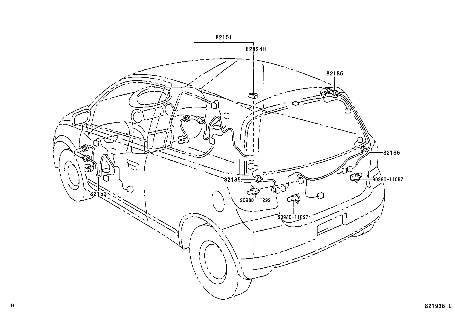  YARIS ECHO 3D 5D |  WIRING CLAMP