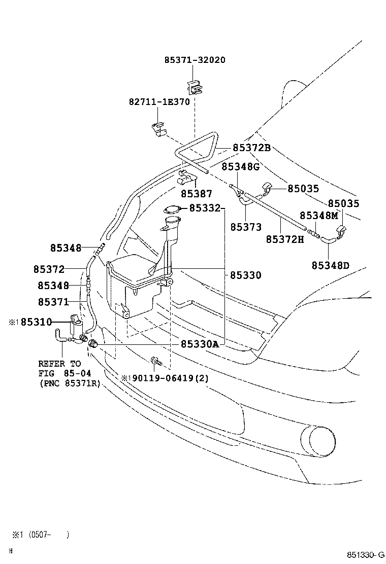  TOYOTA XA |  WINDSHIELD WASHER