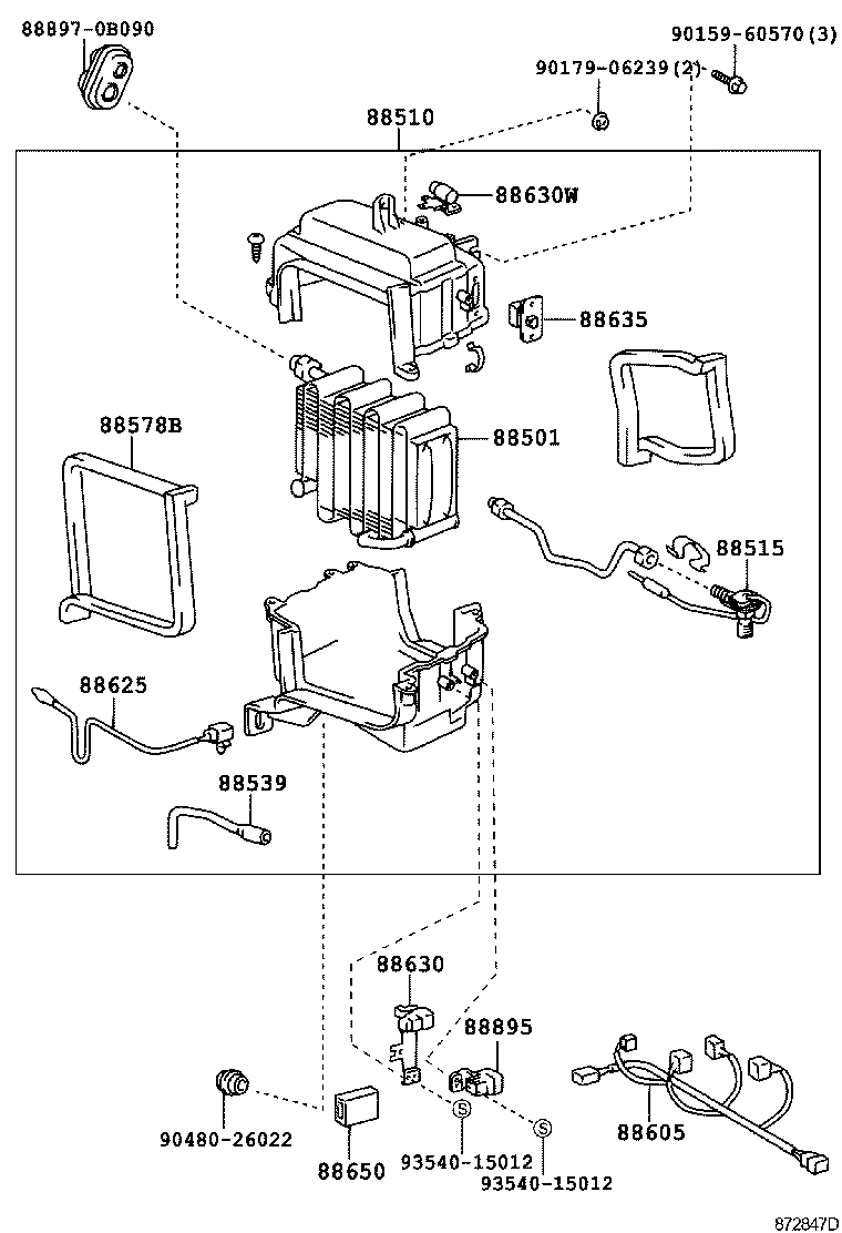  T U V |  HEATING AIR CONDITIONING COOLER UNIT