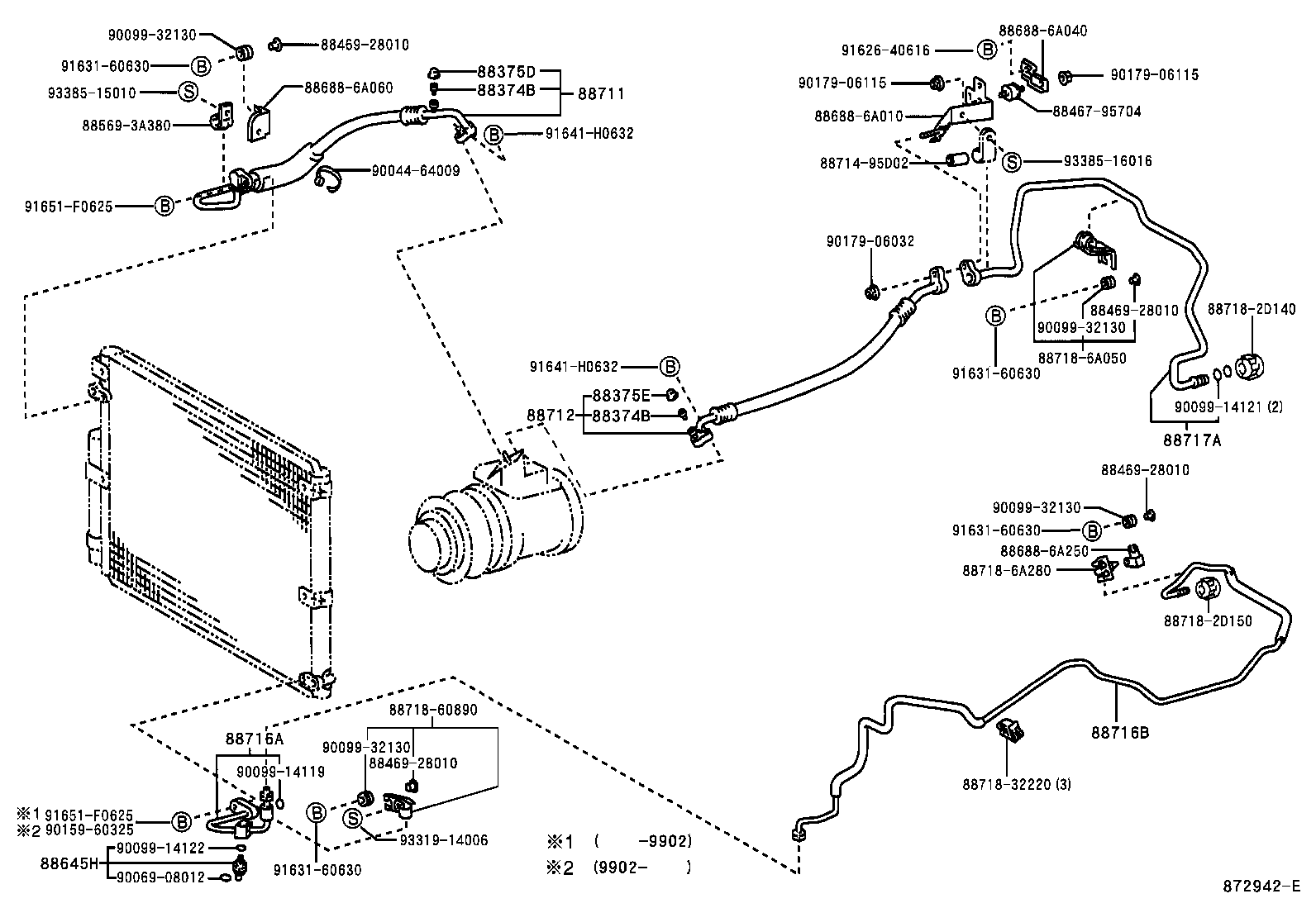  LAND CRUISER 100 105 |  HEATING AIR CONDITIONING COOLER PIPING