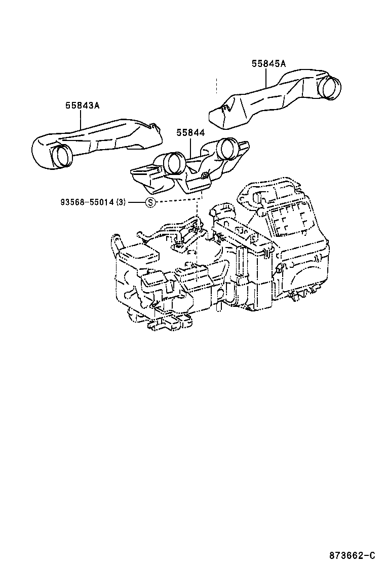  YARIS ECHO 3D 5D |  HEATING AIR CONDITIONING CONTROL AIR DUCT