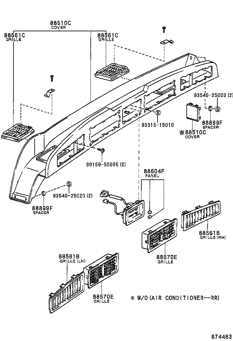  HIACE VAN COMUTER |  HEATING AIR CONDITIONING CONTROL AIR DUCT