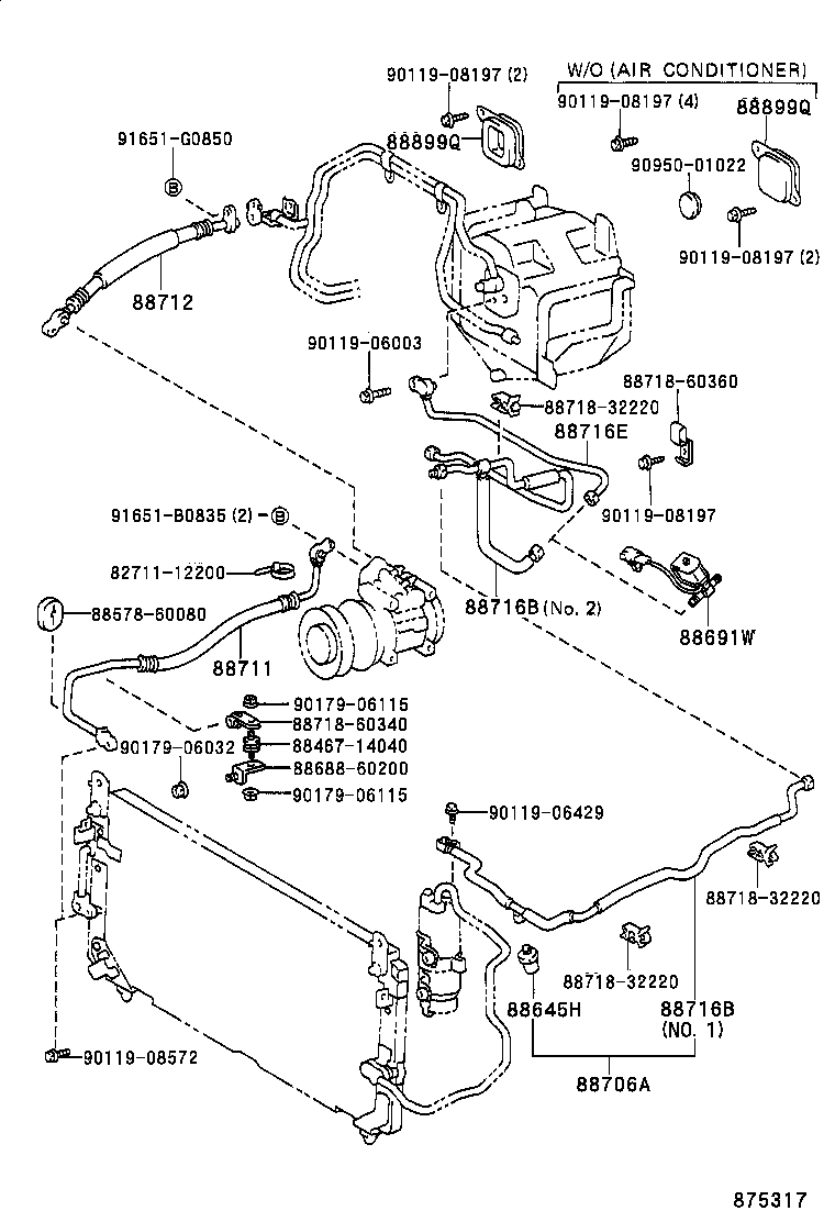  LAND CRUISER 80 |  HEATING AIR CONDITIONING COOLER PIPING