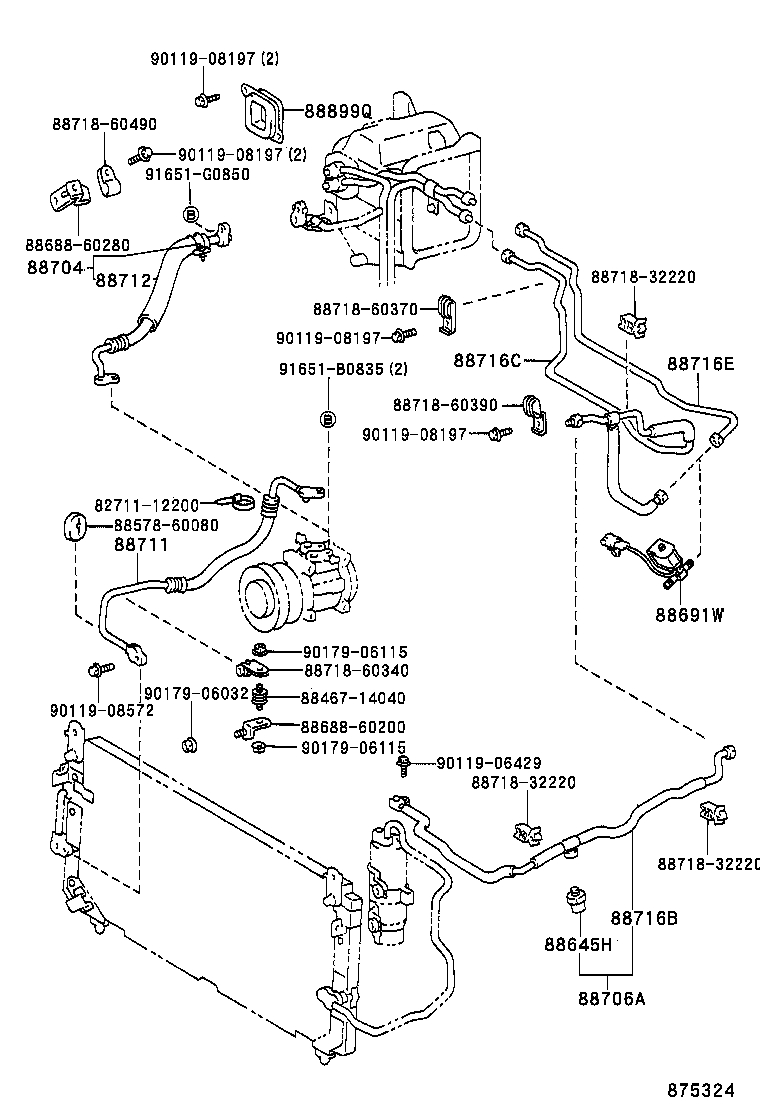  LAND CRUISER 80 |  HEATING AIR CONDITIONING COOLER PIPING