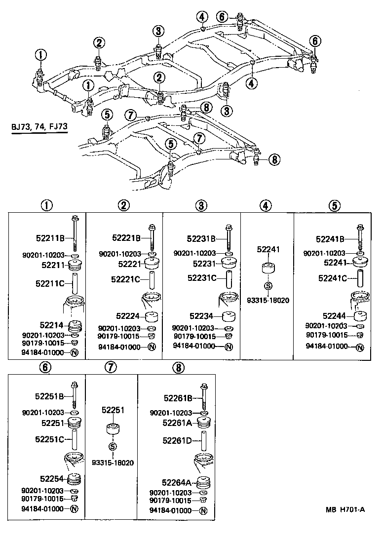  LAND CRUISER 70 |  CAB MOUNTING BODY MOUNTING