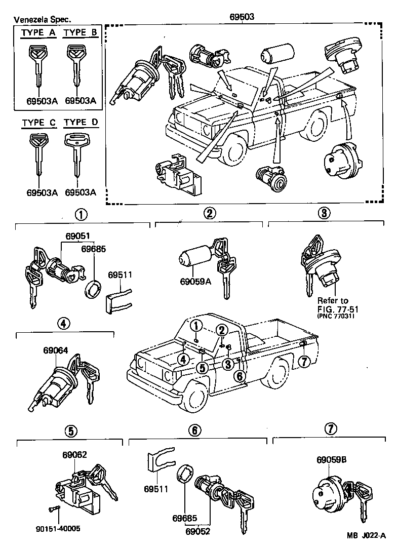  LAND CRUISER 70 |  LOCK CYLINDER SET