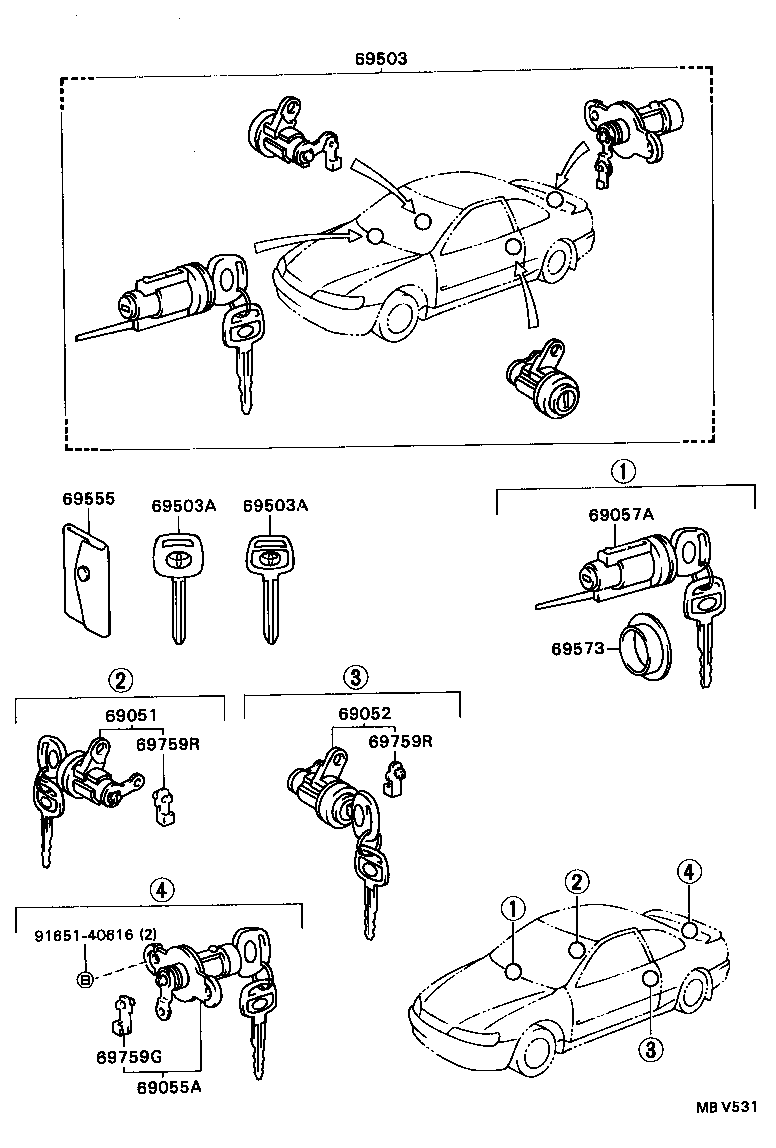  COROLLA |  LOCK CYLINDER SET