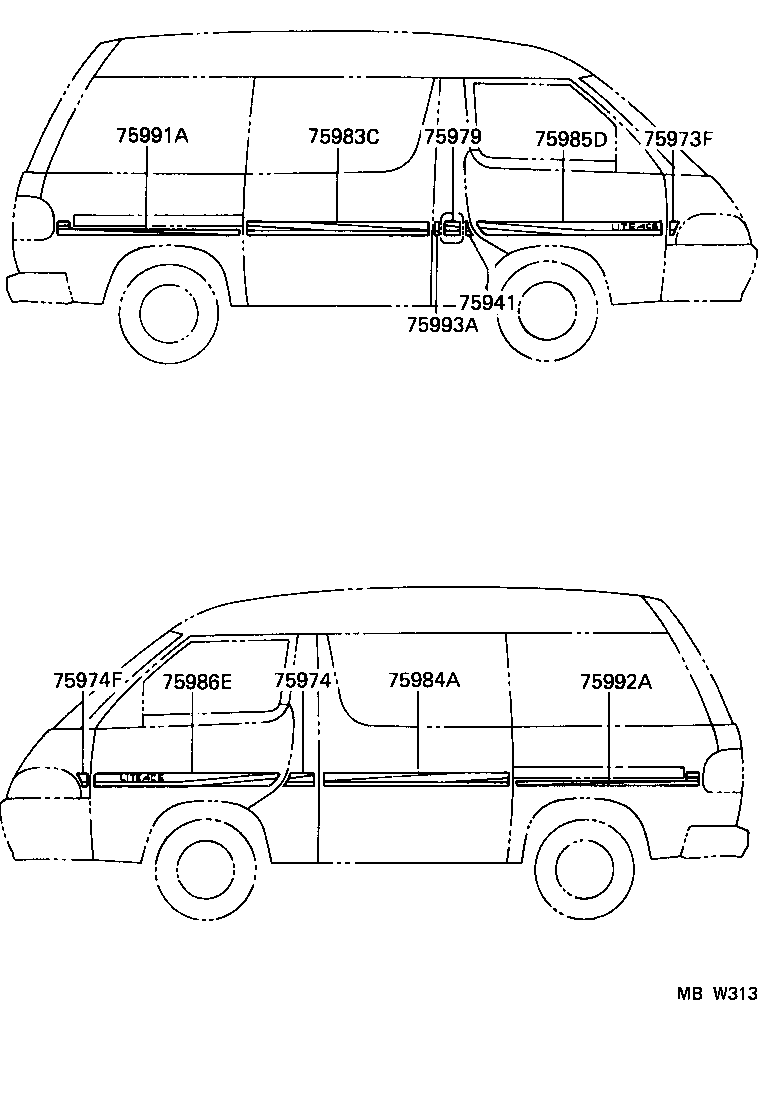  LITEACE VAN WAGON |  BODY STRIPE